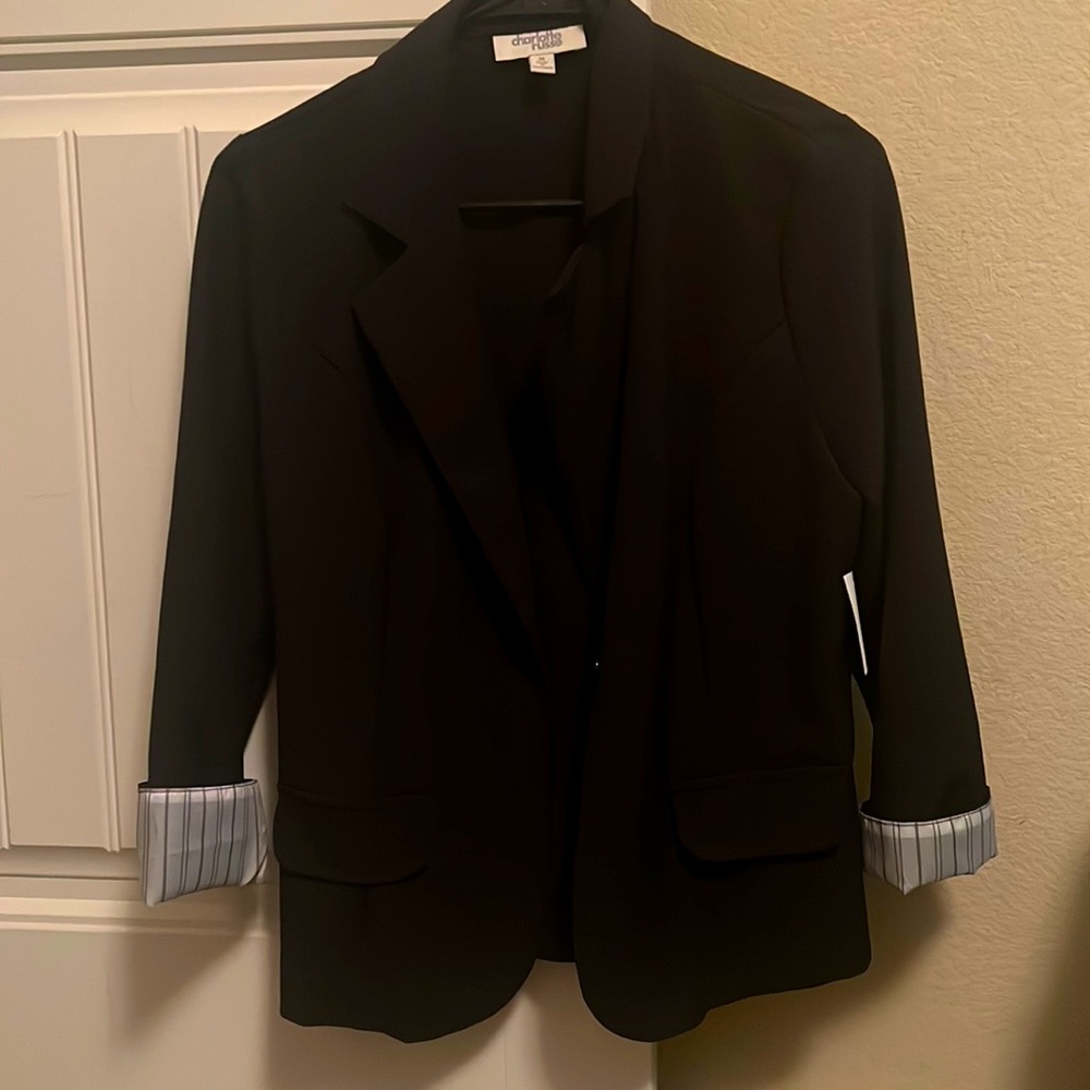 Black blazer w gray ish sleeves